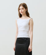 COS TWISTED SHIRRLING TOP / WHITE