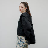 [Unisex] フーディーレオパードジャンパー Black