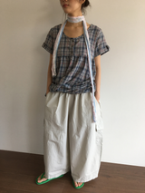 Dottie check short-sleeve blouse (3color)