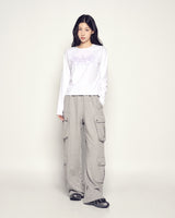 25FW WOMAN PRINCESS FONT LONG SLEEVE T-SHIRT WHITE
