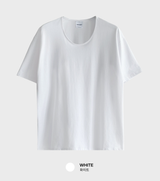  Signature Cotton Blend U-Neck Short Sleeve