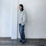 Flared Washed Denim Trousers