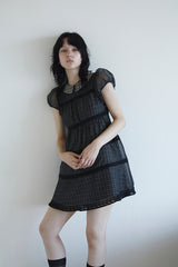 ベイビードールドレス IN BLACK CHECK