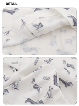 Mini Dog Printed Cardigan Top Set