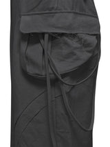  CUT OUT STRING CAGO PANTS . BLACK