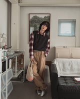 Cent Reverse Pintuck Cotton Pants