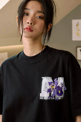 ディストレスロゴフローラルエンブロイダリーTシャツ