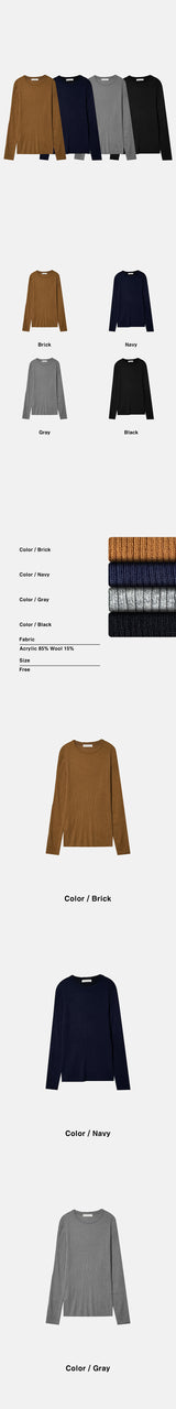 [F/W] ゴルジウールラウンドネックニット(4color)