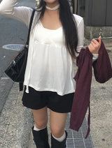 Meon Lace V-Neck Flare T-Shirt