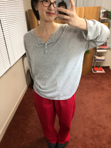 Button henley neck knit