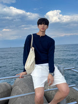 [A-T0208] 5ボタンヘンリーネックスラブTシャツ (5色)