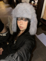 Soft Black Fur Earflap Hat
