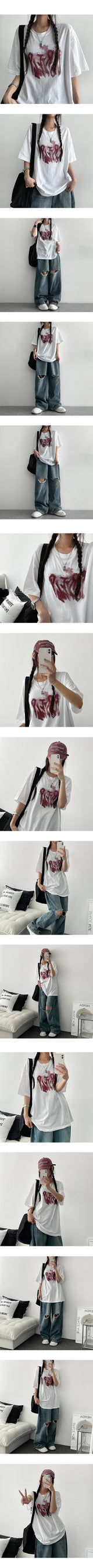 Aldert スモーク半袖Tシャツ