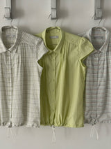 Vintage String Pintuck Shirts - Cotton Candy(Stripe)
