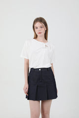 モダンスリットシャーリングTシャツ White