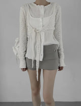 Le Can Lace Crop Cardigan