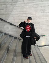 No.1493 D roll-up button KNIT (3color)