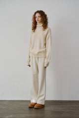 Kid mohair turtle neck knit (Camel)