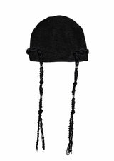  KNIT BRAID BEANIE . BLACK