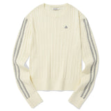 KIRSH PLAIN LINE POINT CABLE KNIT - IVORY  
