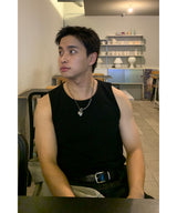 [1+1] Waffle Crop Sleeveless Tee