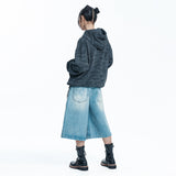 Star 8-part denim bermuda pants - LIGHT BLUE