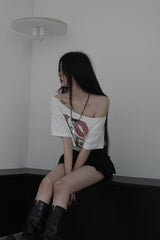 レオパードラブオフショルダーT (2color)