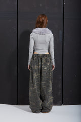 FUR COLLAR BODYSUITE
