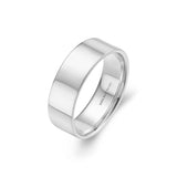 6mm smooth band rhodium plating + 925 silver ring R064-04H