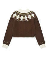 Women’s Nordic Zip-Up Knit Cardigan Brown