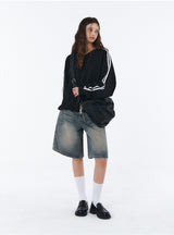 BTB : WAVE WASHING BERMUDA SHORTS [BLUE CORE] [UNISEX]