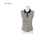 Eileen Stripe Collar Sleeveless T-shirt