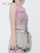 Mesh&printed Vest