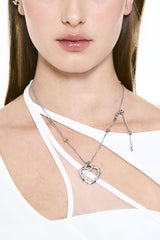 NO.610 [SILVER] スパイキーハートネックレス