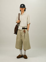 PU Stripe Crop Half Shirts