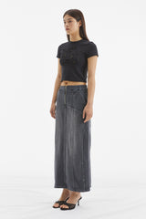 ROSE LACE CROP TOP /  BLACK
