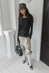 26SS★ KNITTED LEG WARMER COTTON SARROUEL PANTS