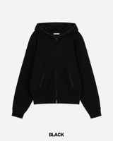 Stitch Knit Hood Zip-up