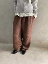 ハルカボカシ毛ニットバンディングワイドパンツ