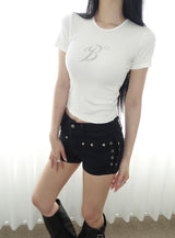 Black Stud Shorts
