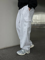 Snap cargo wide sweatpants