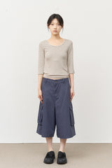 (W) Ash Striped Top