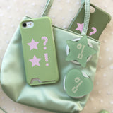 Dot Star Pea green Card Wallet Glossy Hard Case