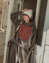 [Mink Brushed] Lotri Velvet Corduroy Crop Hoodie