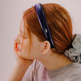 シンプルシャイニーヘアバンド (NAVY)
