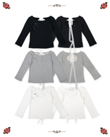 BACK RIBBON STUD T SHIRTS [3colors]