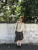 Lodi ドットオフショルダーニット