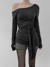 Drape Strap Multi-Layered Tee
