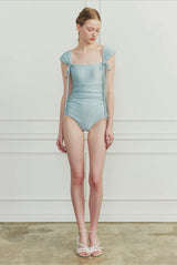 DEW COWL SWIMSUIT light blue