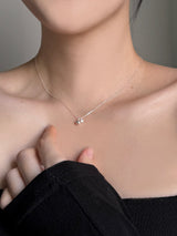 [silver 925] mini ball cubic earring necklace set / daily guest look simple silver wedding